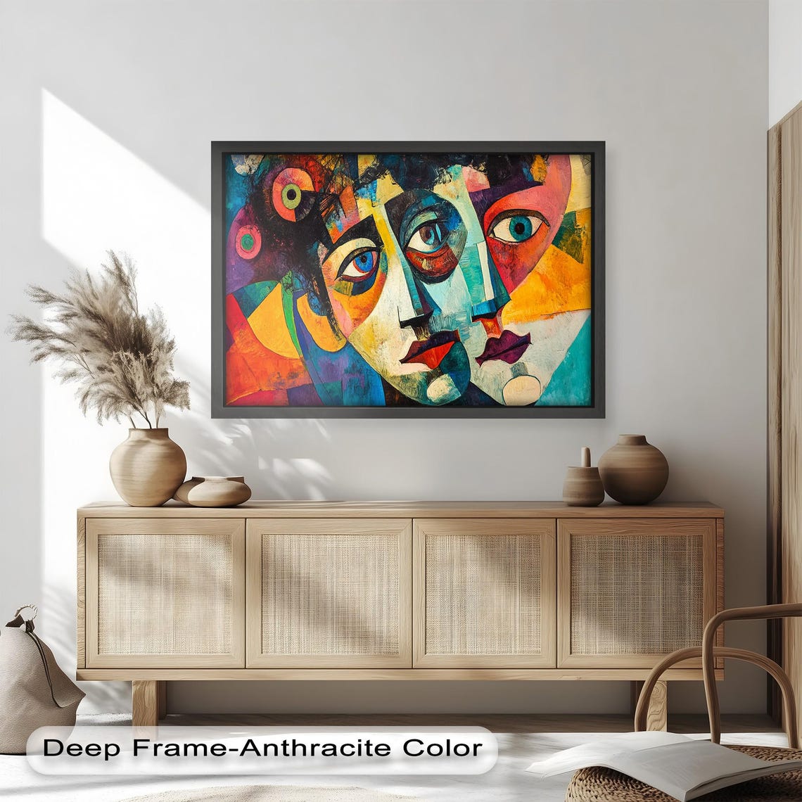 Cubist Couple Abstract Geometric Wall Art Print - Image 4