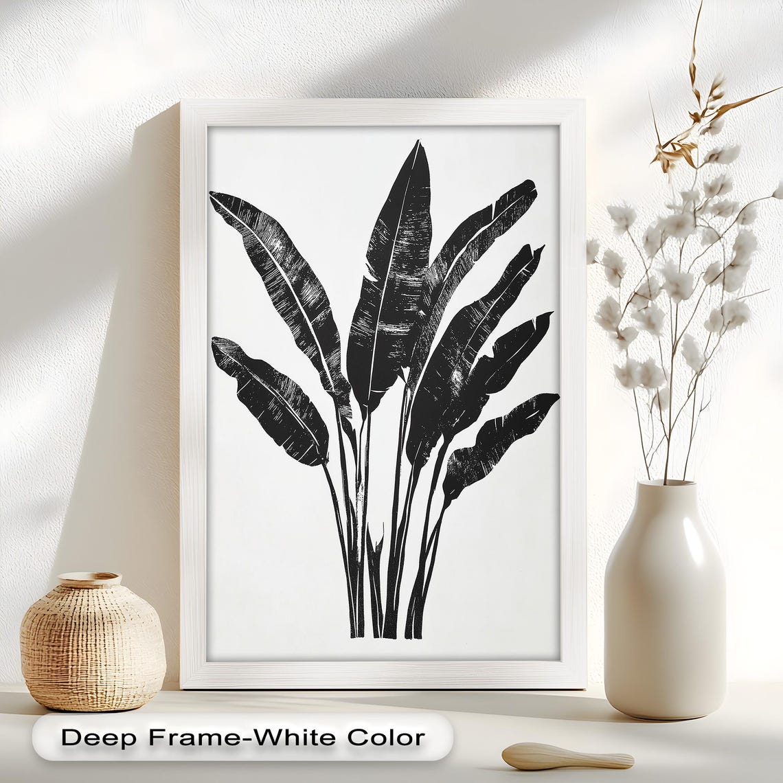 Black Banana Leaf, Minimalist Botanical Art Print - Image 5