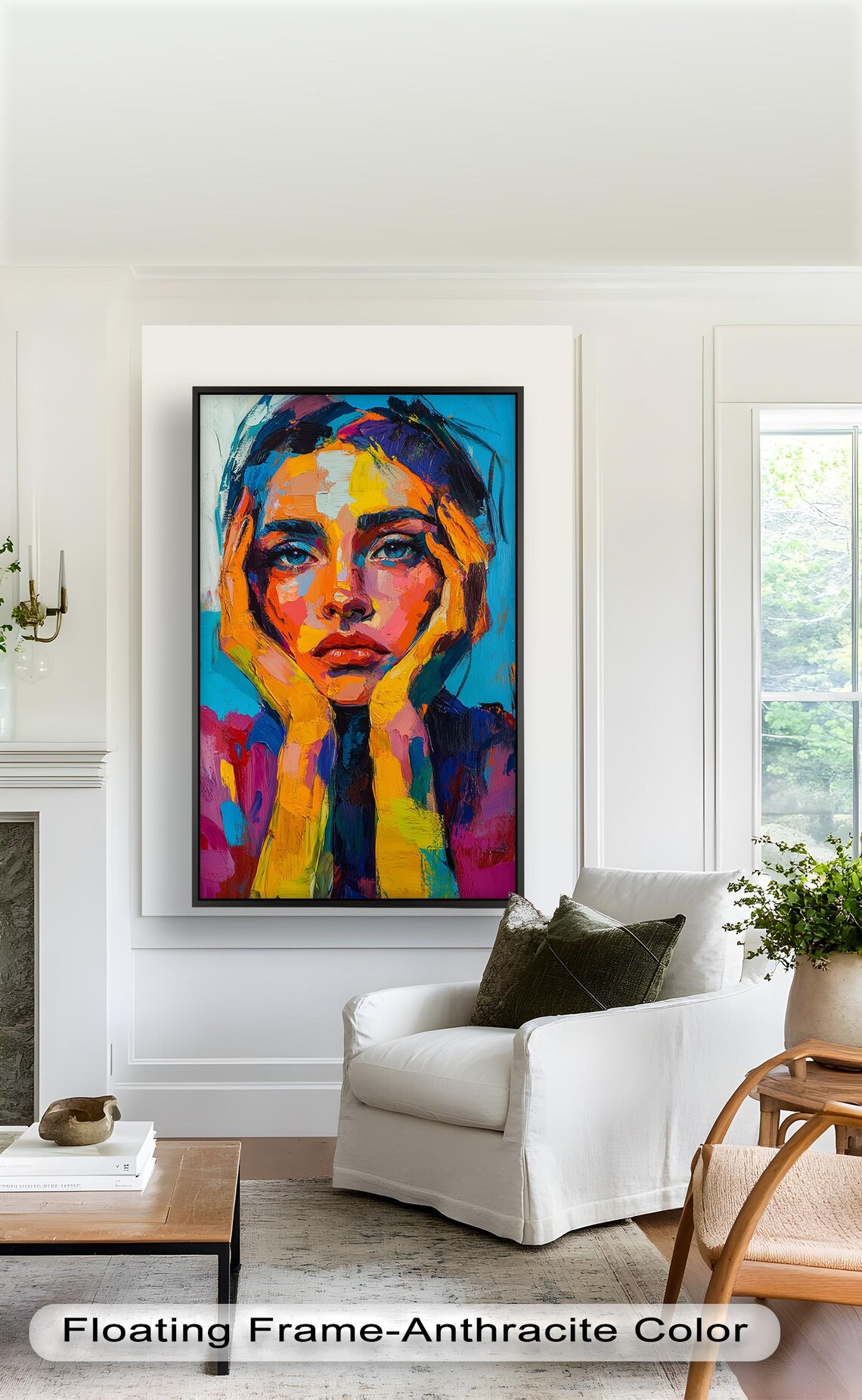 Colorful Woman Portrait, Modern Abstract Expression - Image 2