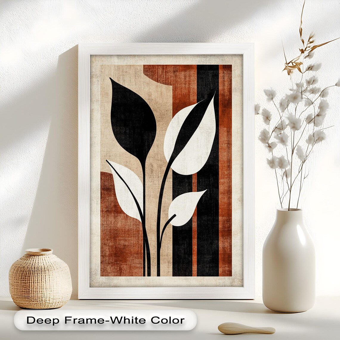 Rustic Botanical Art Print, Farmhouse Boho Modern
