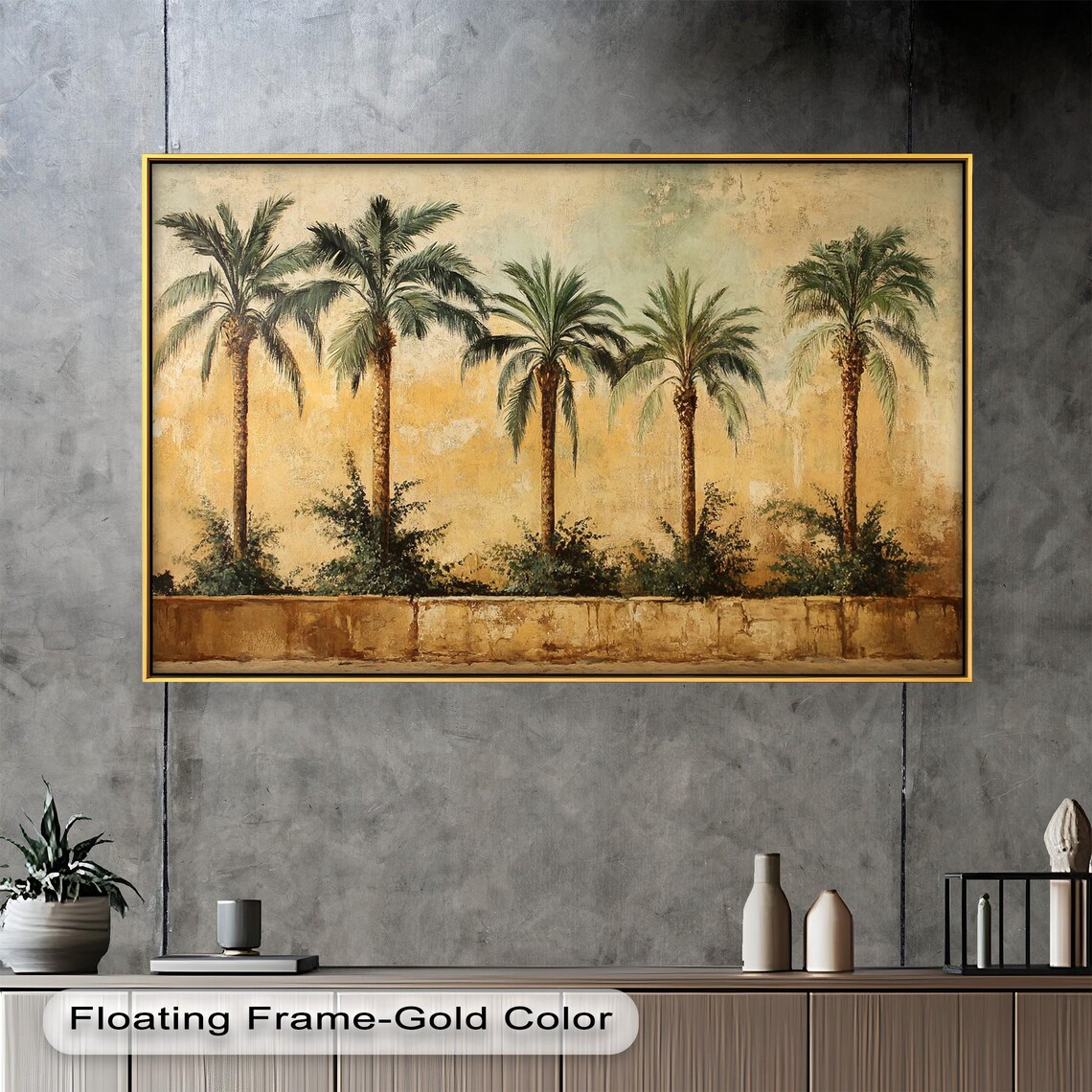 Palm Tree Vintage Tropical Landscape, Rustic Decor - Image 4