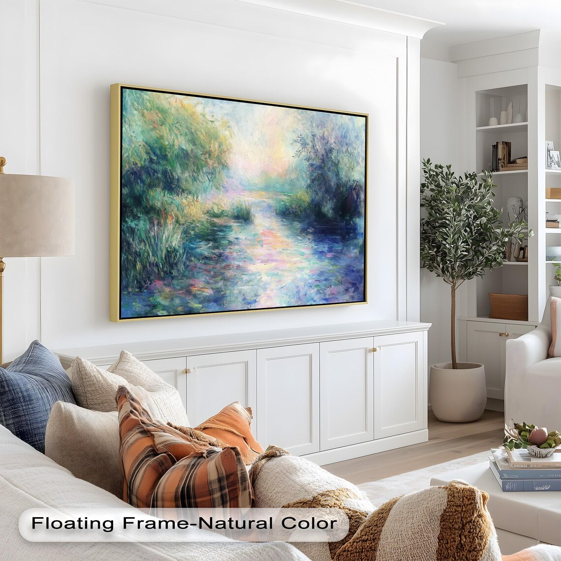 Impressionist River Scene, Serene Nature Decor - Image 2