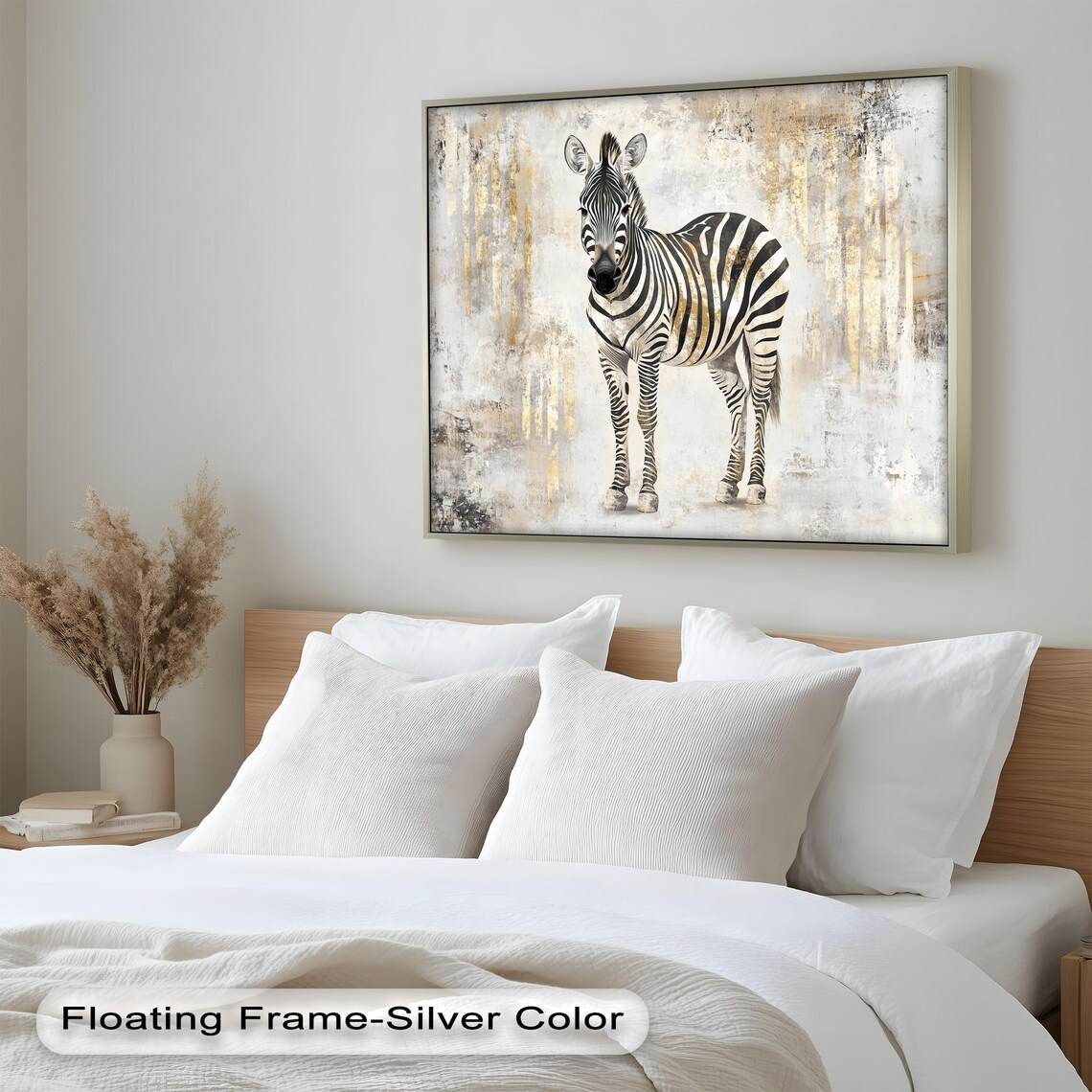 Golden Zebra Safari Style Animal Print, Boho Decor - Image 2