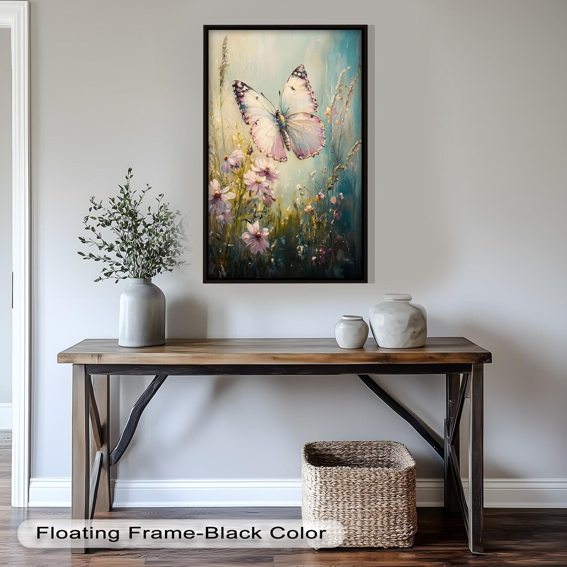 Butterfly And Wildflowers, Delicate Floral Nature Print - Image 5