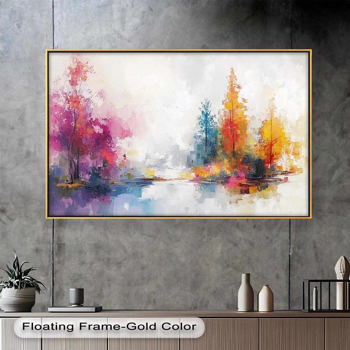 Colorful Autumn Tree Landscape, Scenic Nature Print - Image 4