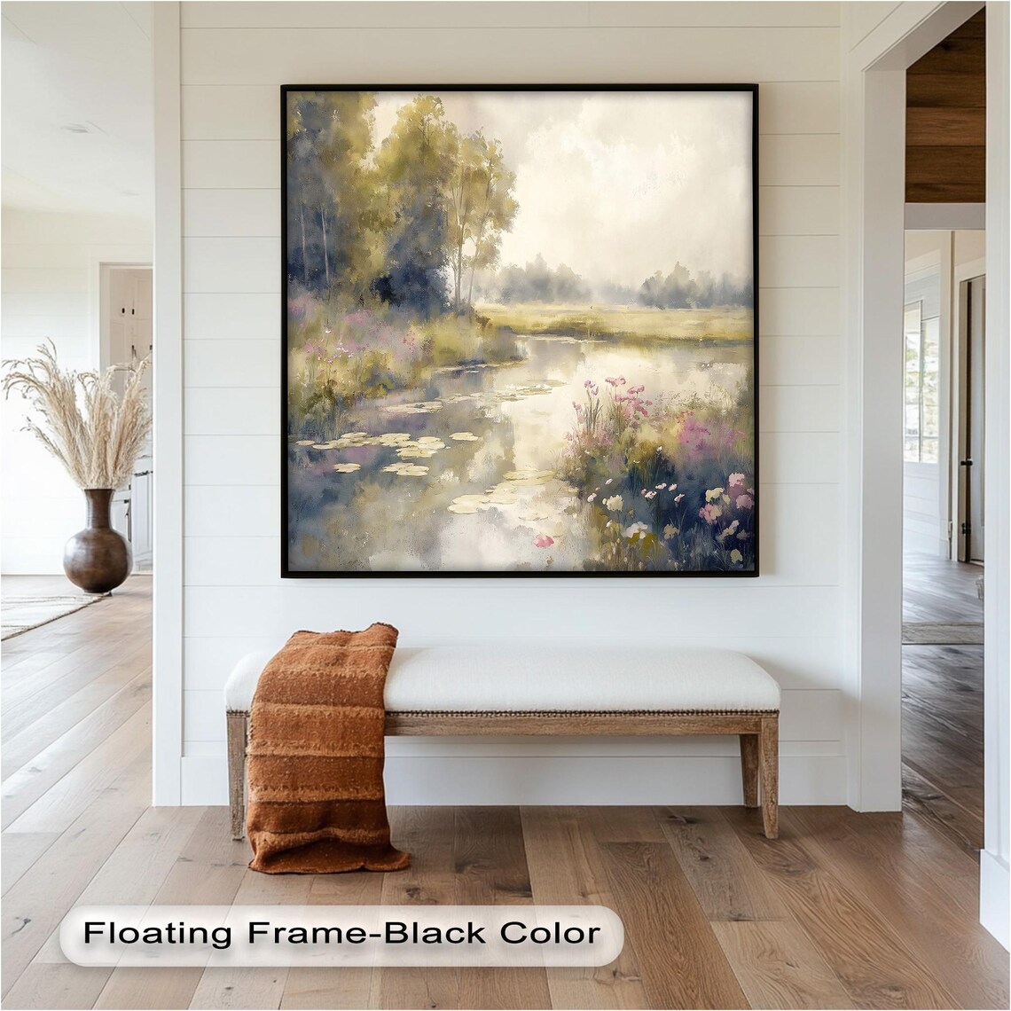 Tranquil River Landscape, Rustic Home Office Decor - Image 4