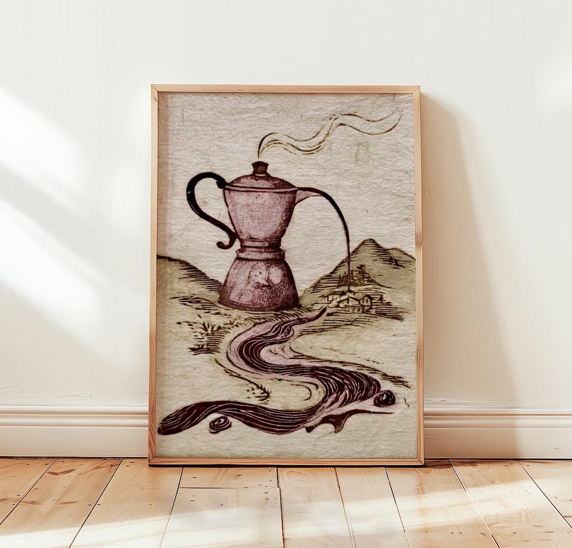 Surreal Coffee Vintage Kitchen Art Print