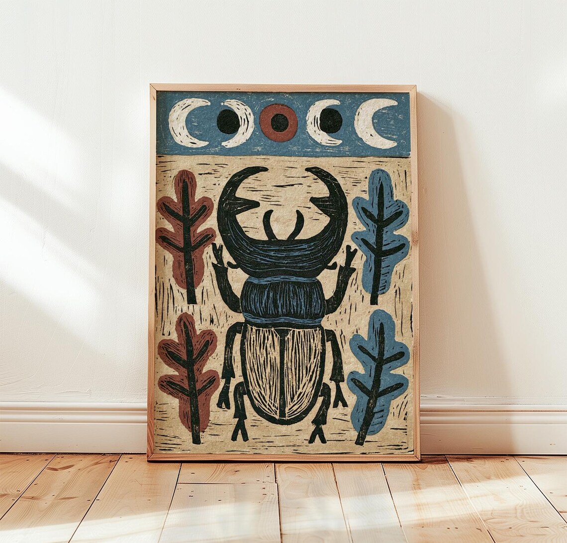 Stag Beetle Vintage Insect Art Print