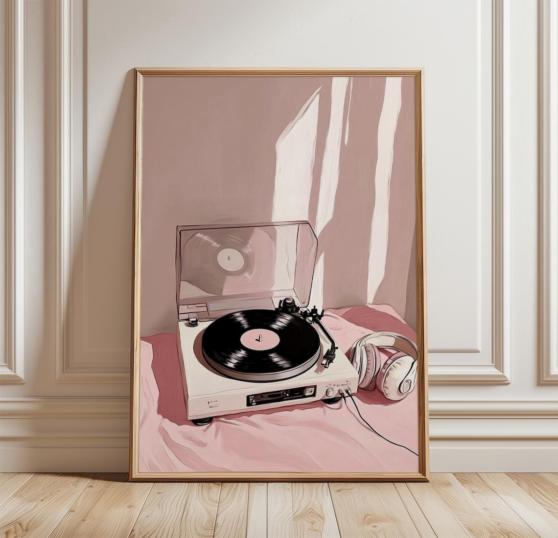 Vinyl Record Player Poster, Retro Music Illustration