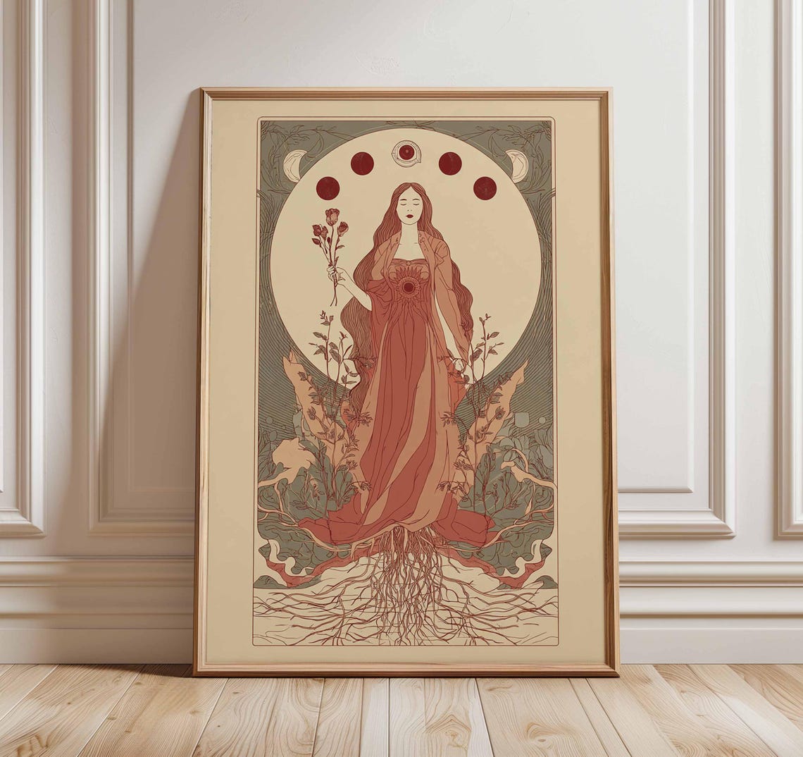 Goddess Moon Mystical Boho Art Print