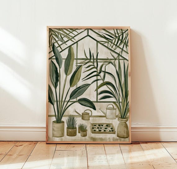 Greenhouse Botanical Illustration, Art Print