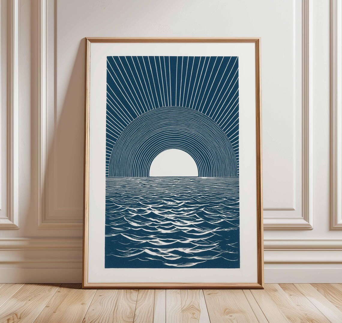 Ocean Sunrise - Modern Minimalist Poster Print