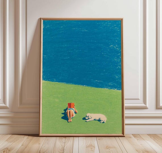 Summer Reading Minimalist Beach Art Print