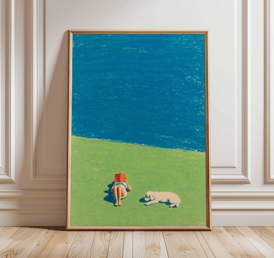 Summer Reading Minimalist Beach Art Print