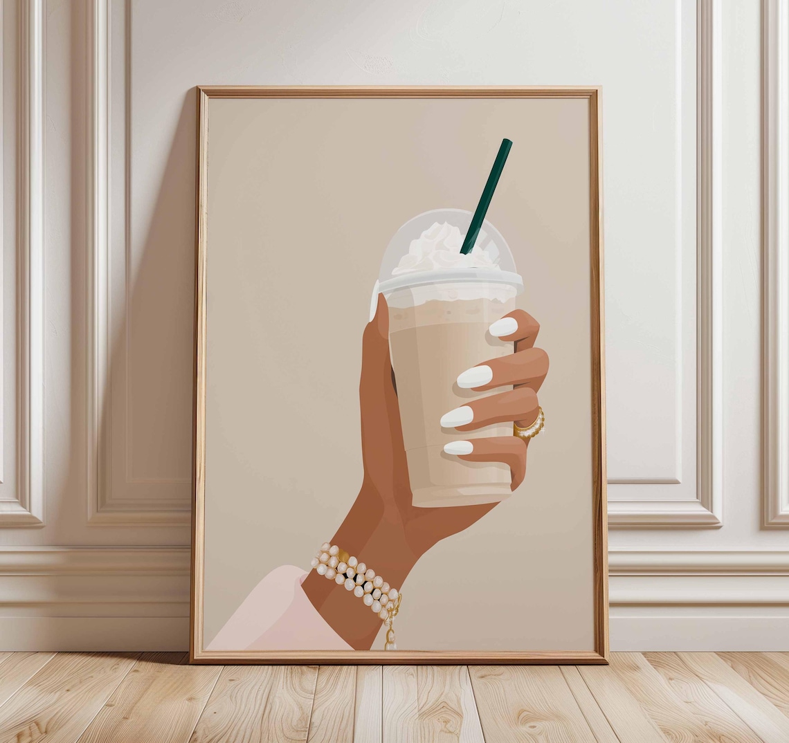 Iced Coffee Minimalist Cafe Decor Art Print
