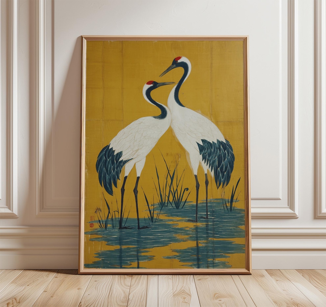 Crane Birds, Japanese Art Print