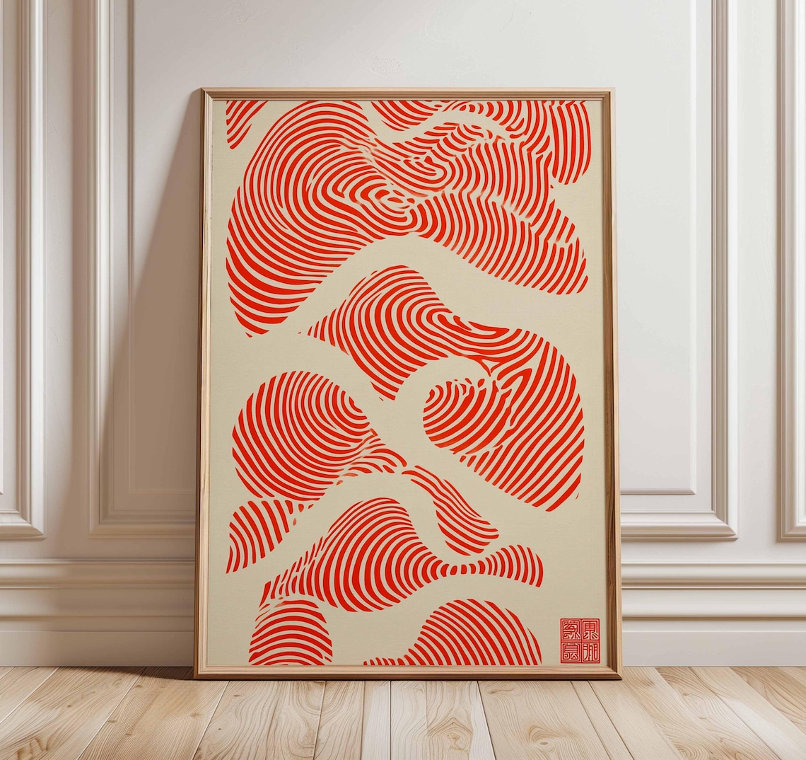 Abstract Japanese Poster, Minimalist Art Print