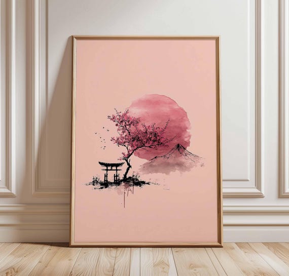 Japanese Bakery Art Print Nostalgic Street Scene Poster Tayaki Shop Wall Countryside Illustration Decor Anime Style