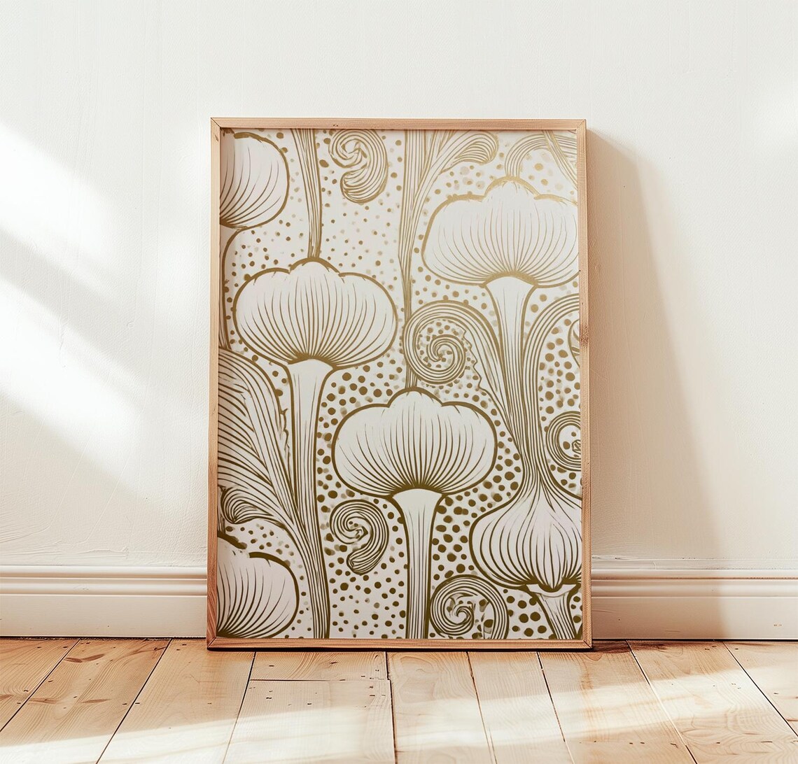 Garlic Botanical Minimal Line Art Poster Print