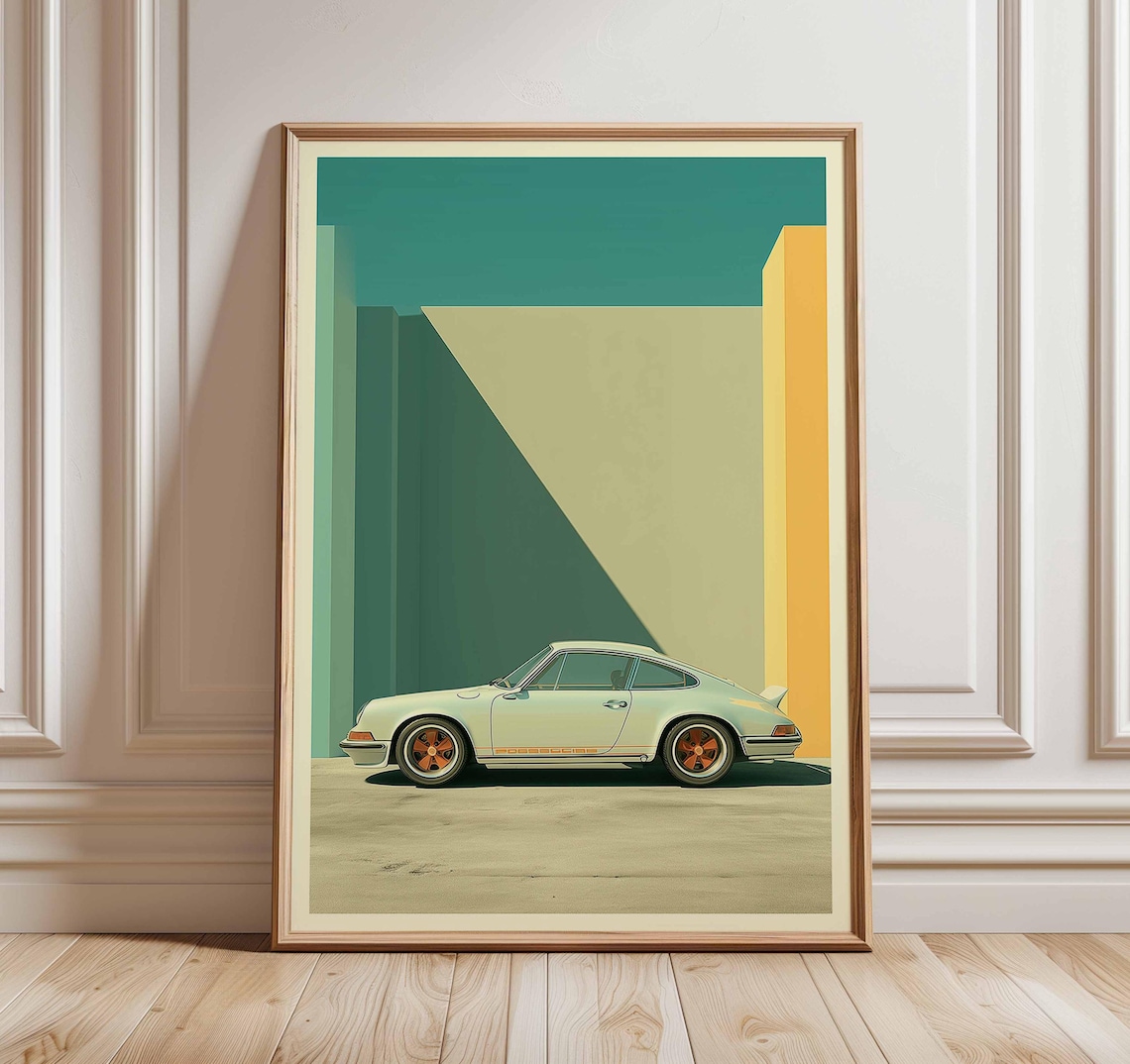 Vintage Car Wall Art, Retro Sports Poster