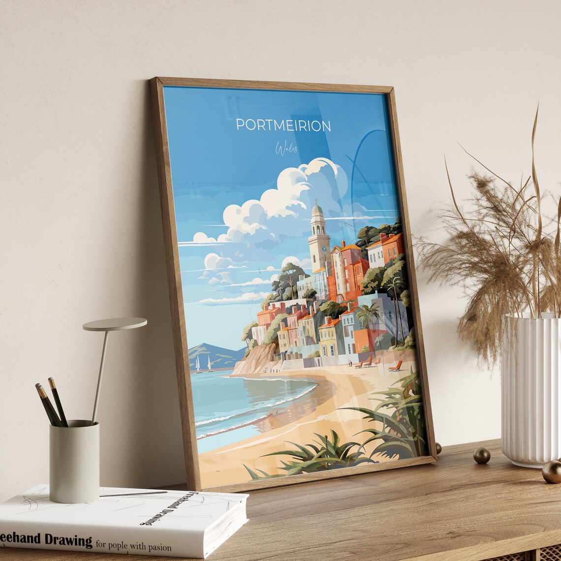 Portmeirion Wales Coastal Village Beach Italianate Travel Poster - Image 2