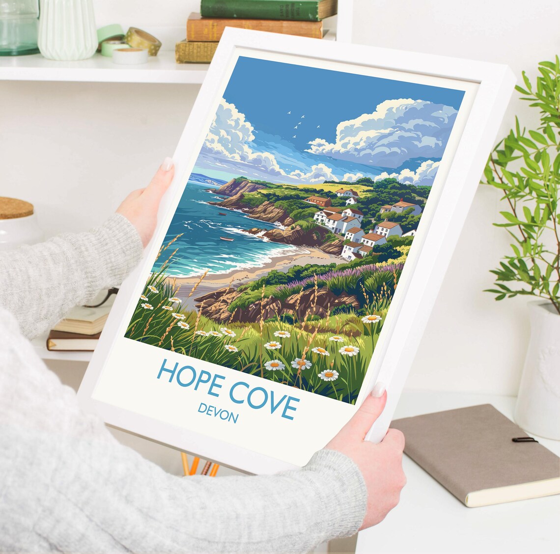 Hope Cove Travel Poster, Devon England Art Print - Image 3