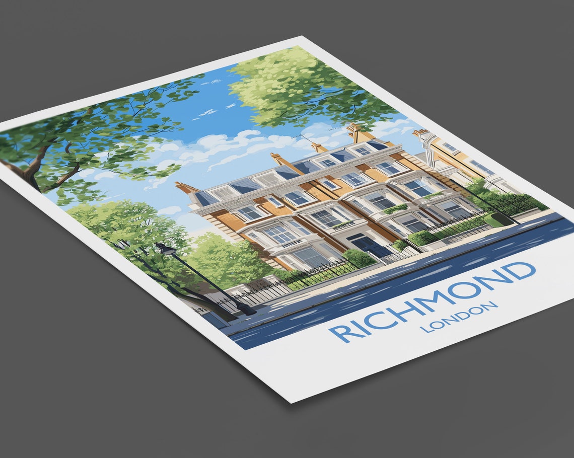 Richmond Travel Poster Travel Print Of Richmond London Poster Richmond Gift Richmond Art London Art Uk Travel Gift - Image 2