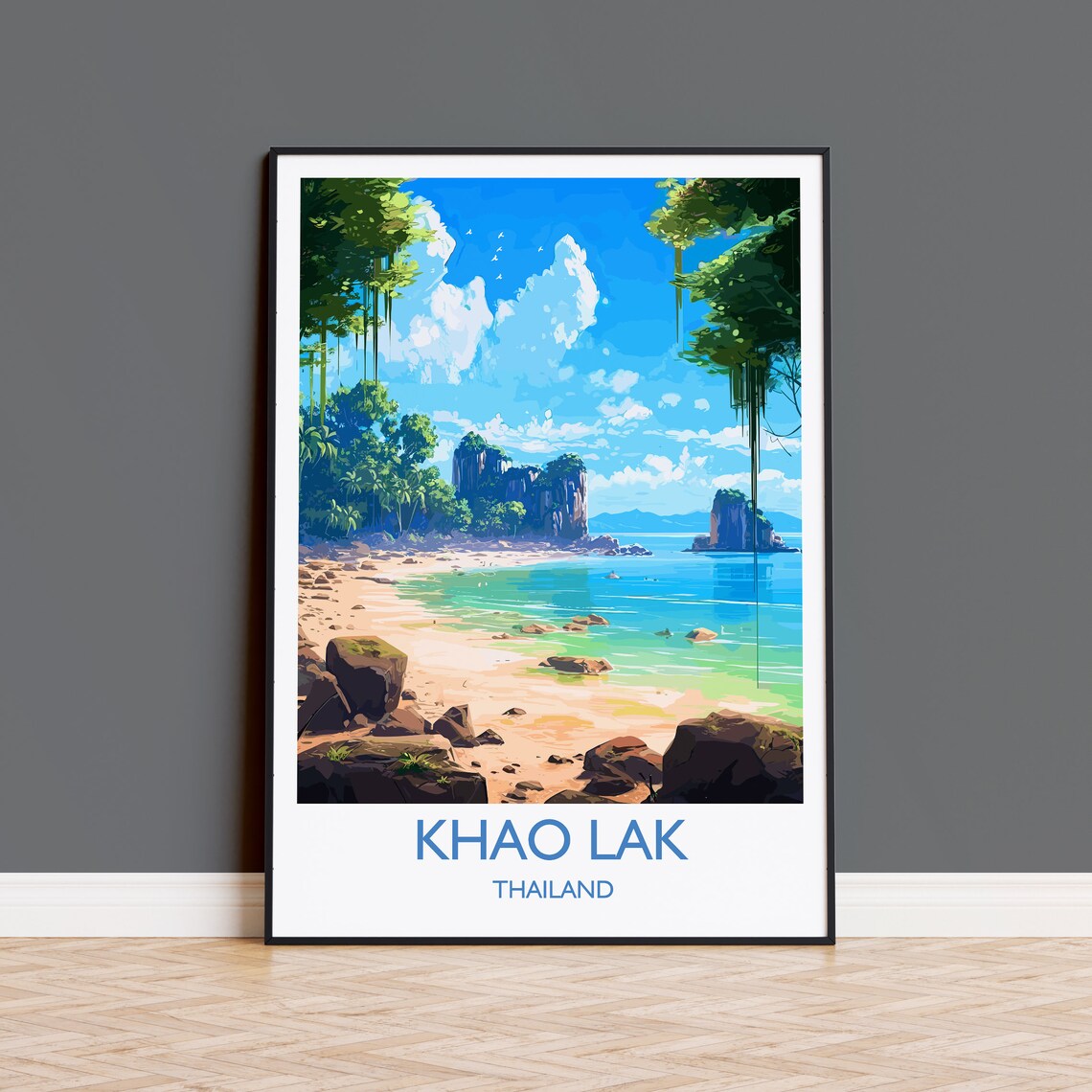 Khao Lak Travel Poster, Thailand Place Print