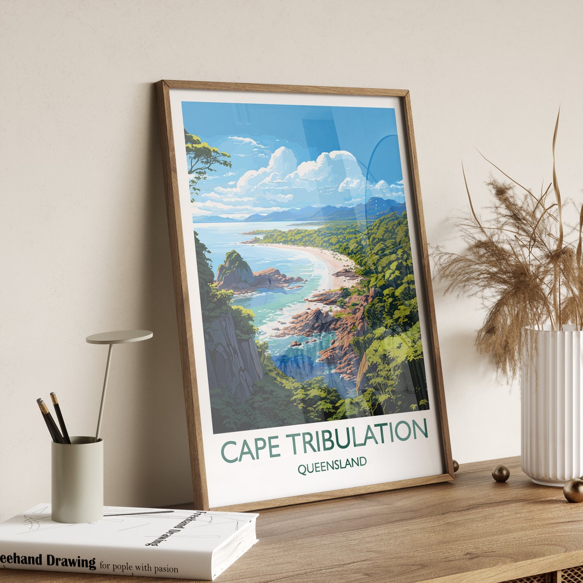 Cape Tribulation Queensland Rocky Bay Rainforest Cliffs Travel Poster - Image 2