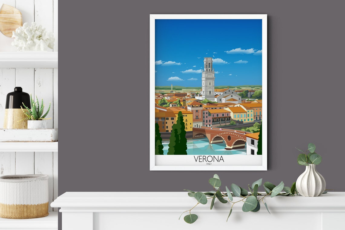 Travel Poster Of Verona Travel Print Of Verona Verona Poster Verona Italy Italy Travel Poster - Image 3