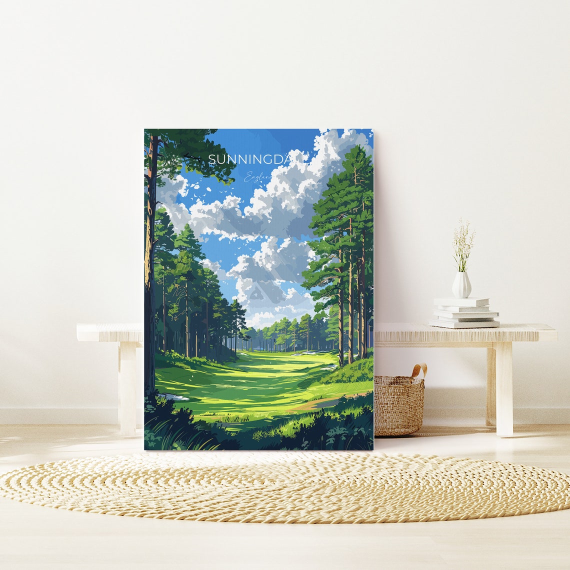 Sunningdale England Towering Pines Golf Course Scene Travel Poster - Image 2