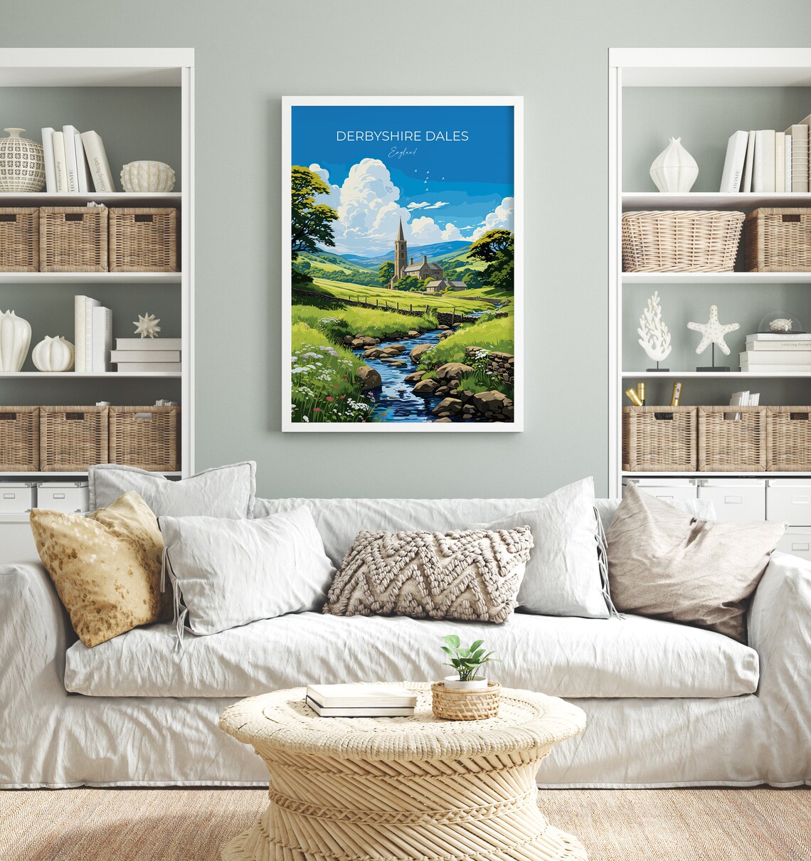 Derbyshire Dales Travel Poster, English Countryside - Image 4