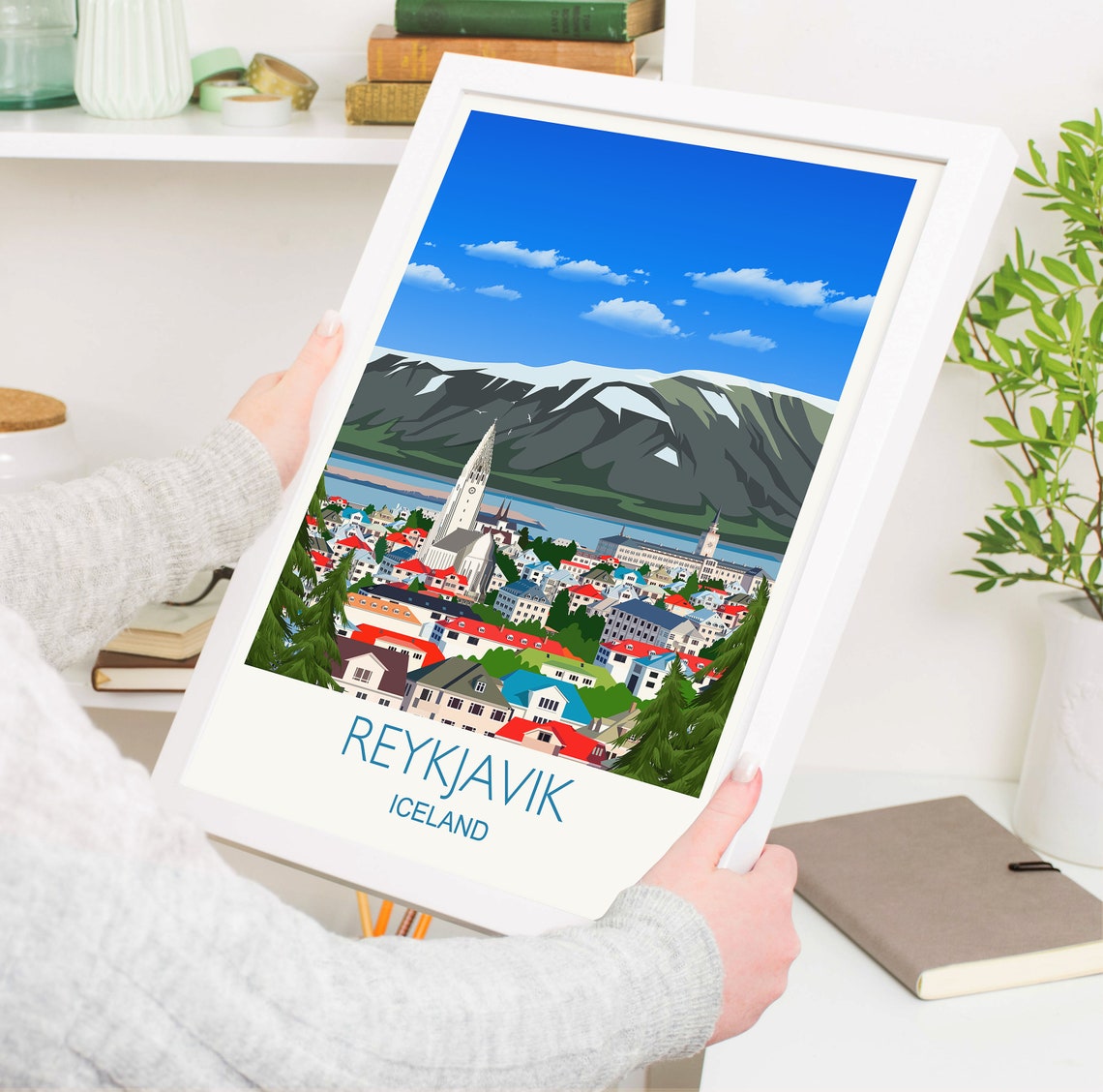 Reykjavik Art Lovers Gift Travel Poster - Image 5