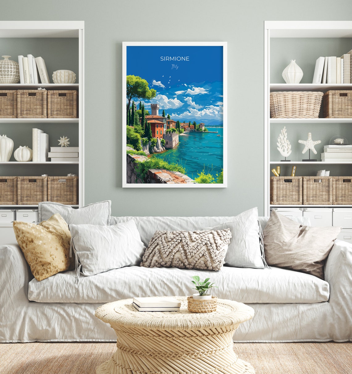 Sirmione Travel Print Wall Art Travel Poster Of Lake Garda Sirmione Art Lovers Gift Italy Italian Lakes Art Gift - Image 4