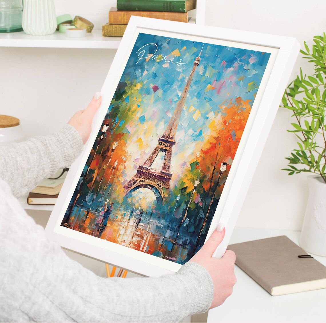Eiffel Tower Autumn Trees Paris France Romantic Scene Poster - Image 5