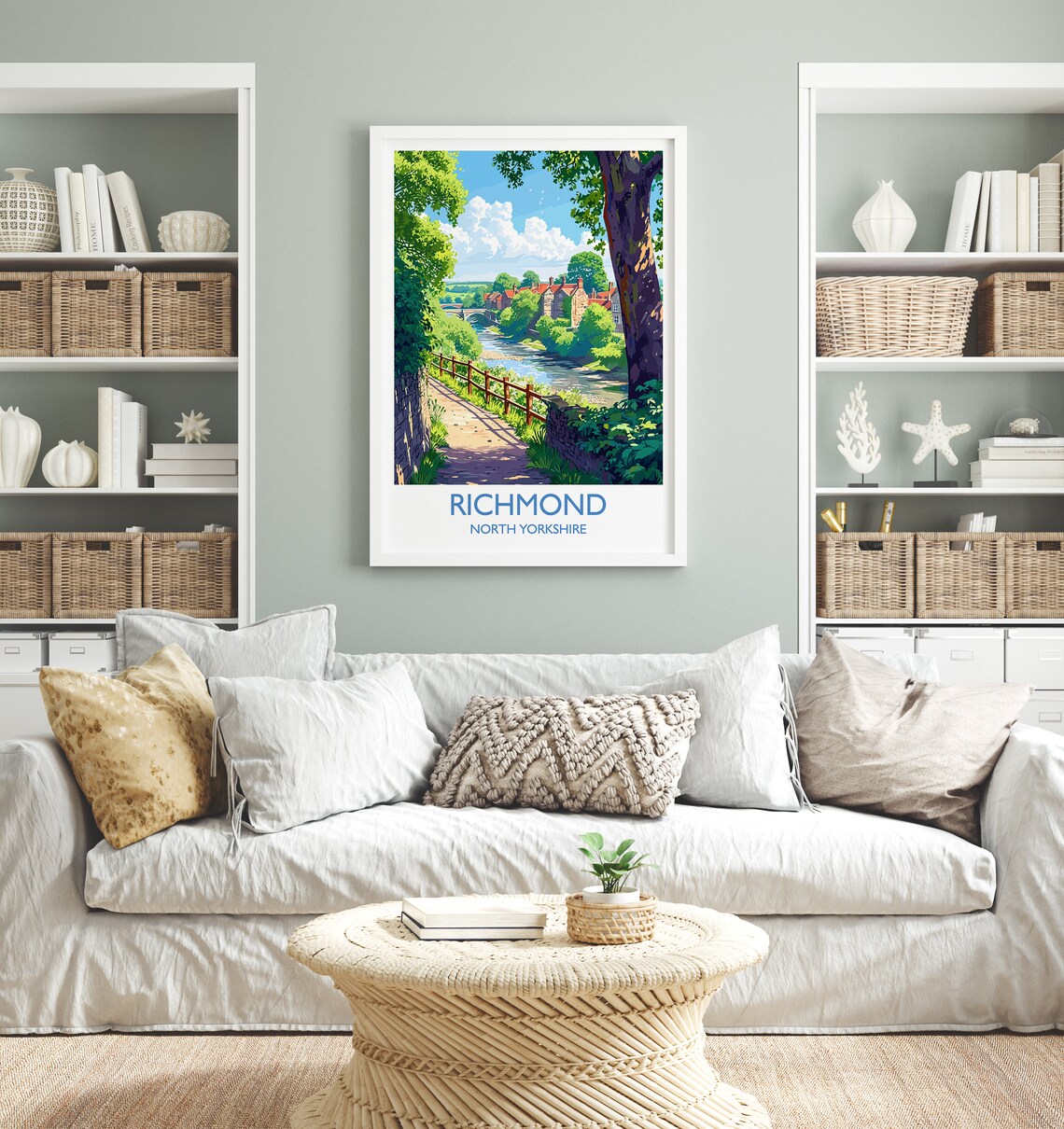 Richmond Travel Poster, North Yorkshire Art Print - Image 4