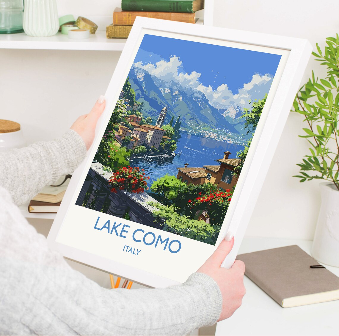 Lake Como Travel Poster, Italy Italian Lakes Art - Image 3