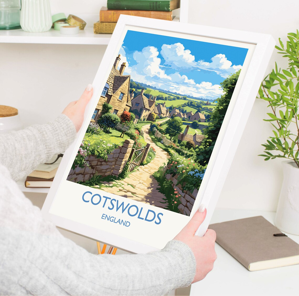 Cotswolds Travel Poster, England Landscape Art Print - Image 5