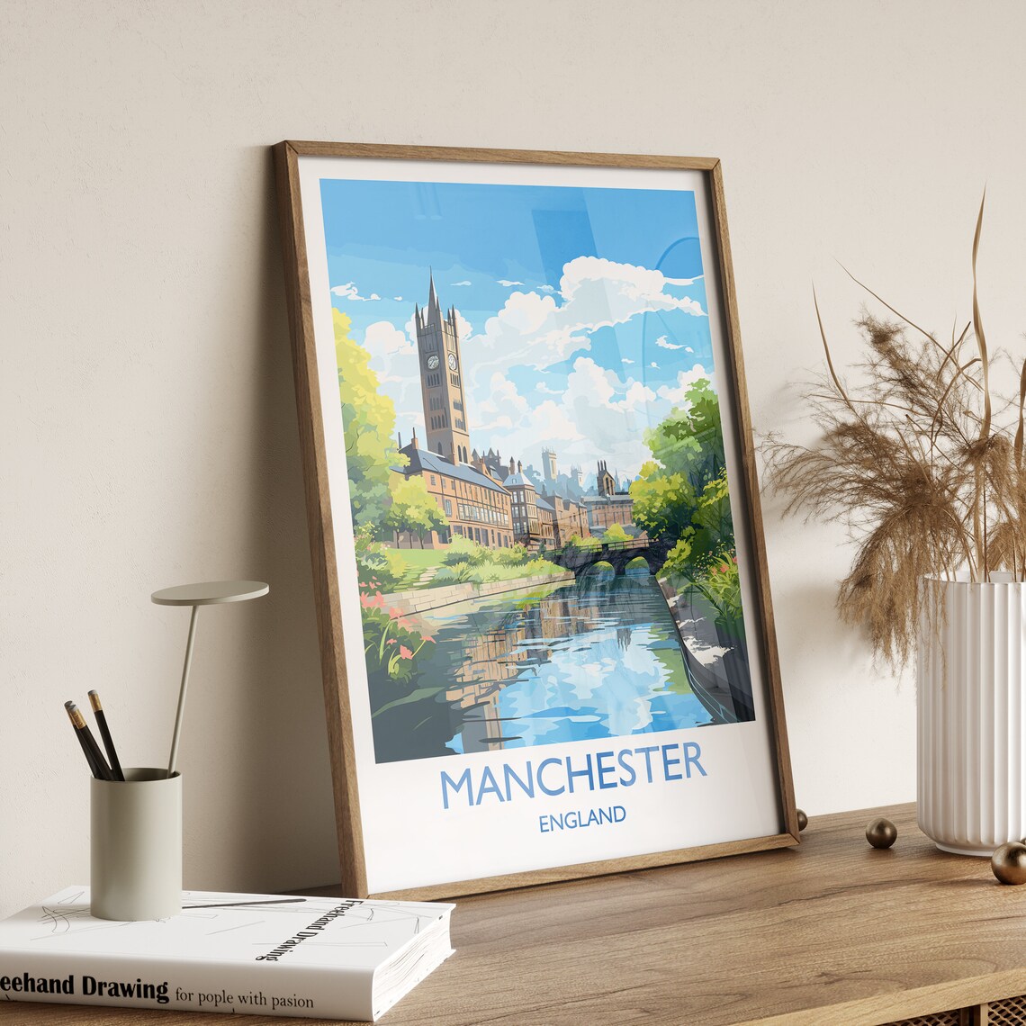 Manchester Travel Poster, Lancashire Place Print - Image 3