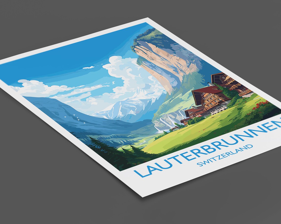 Lauterbrunnen Travel Poster, Switzerland Art Print - Image 2