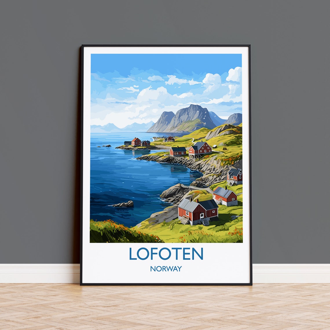 Lofoten Islands Travel Print Travel Poster Of Lofoten Lofoten Islands Art Print Norwegian Wall Print Lofoten Gift Lofoten Artwork