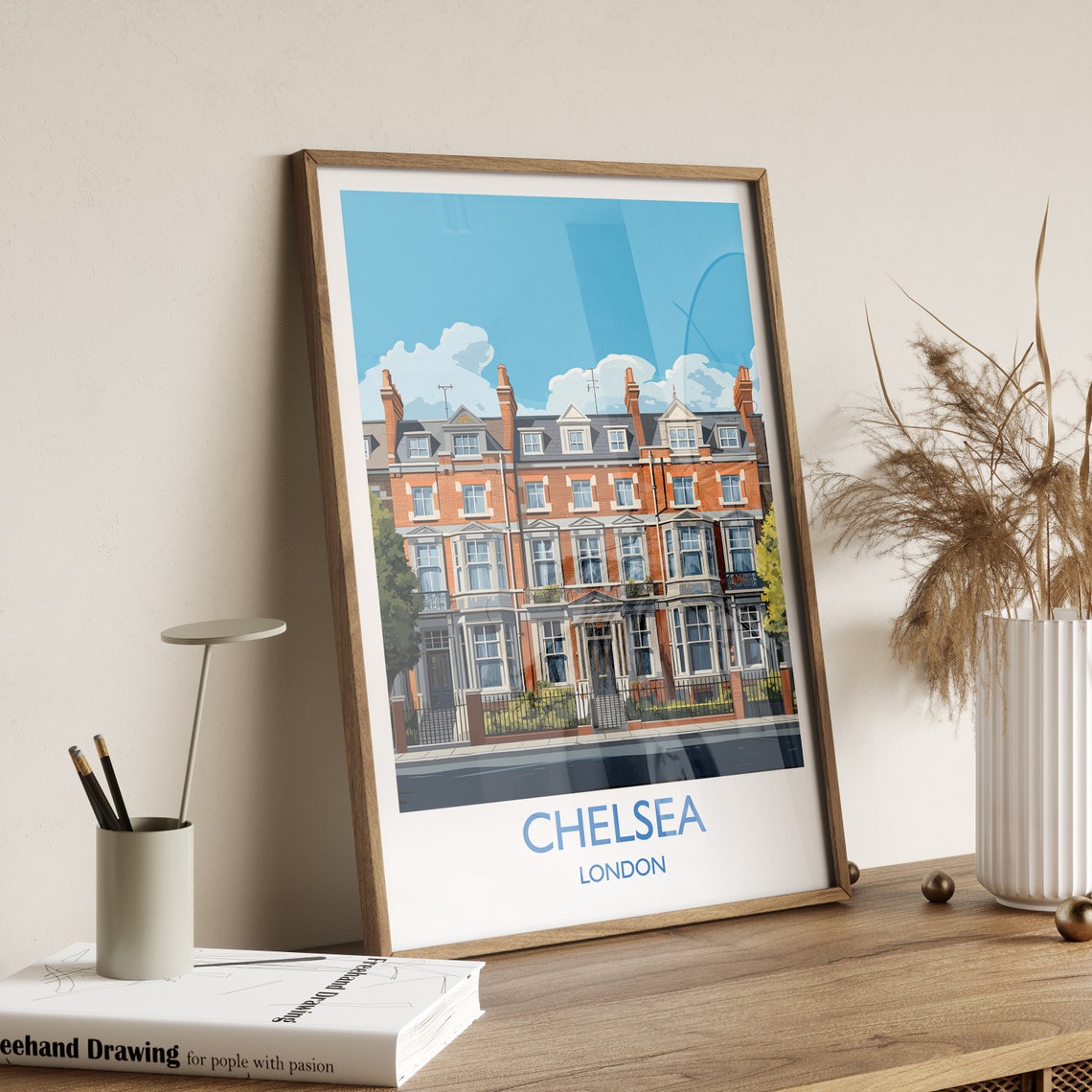 Chelsea Travel Poster Wall Art Travel Print Of Chelsea London Poster Chelsea Gift Chelsea Art London Art Uk Travel Gift - Image 3