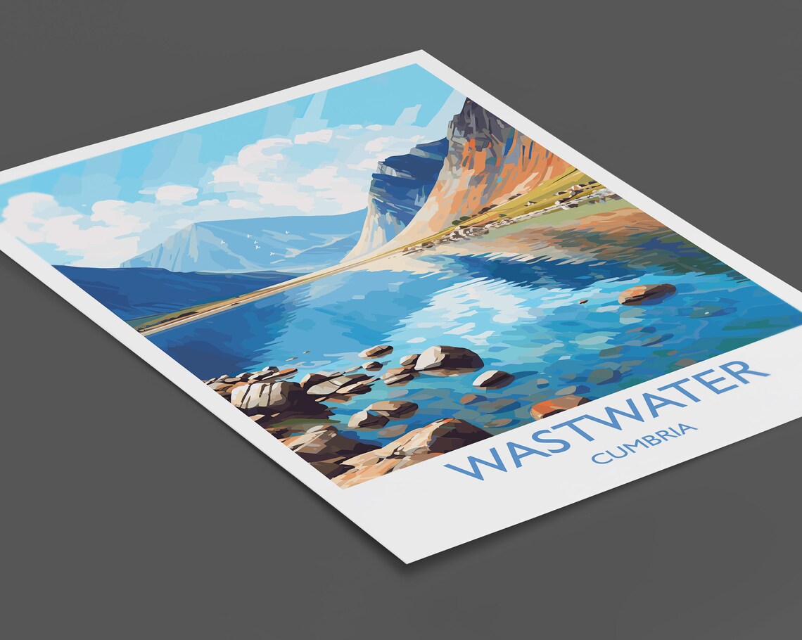 Wastwater Travel Poster, Lake District Art Print - Image 2