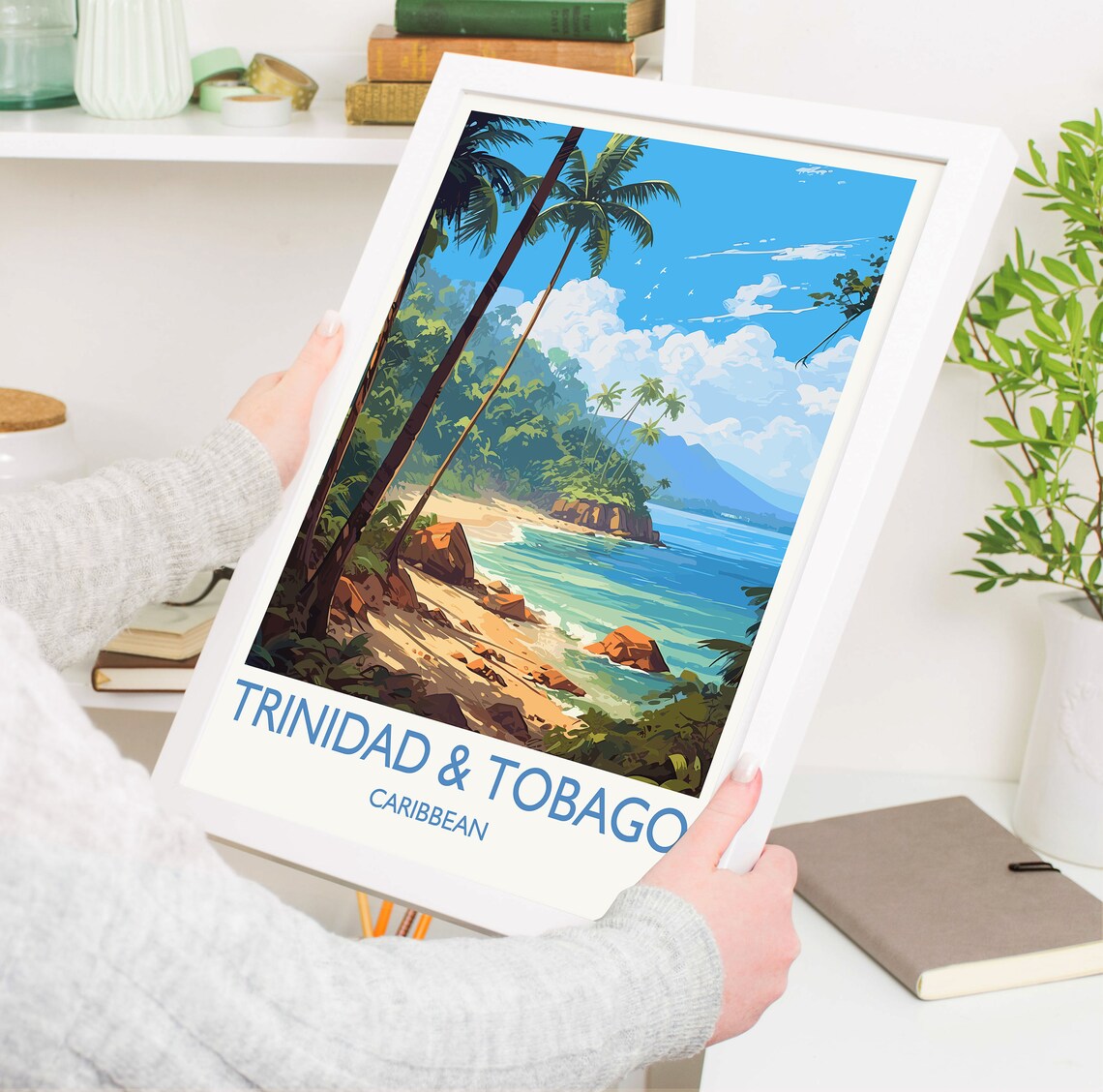 Trinidad And Tobago Travel Poster, Caribbean Map Print - Image 5