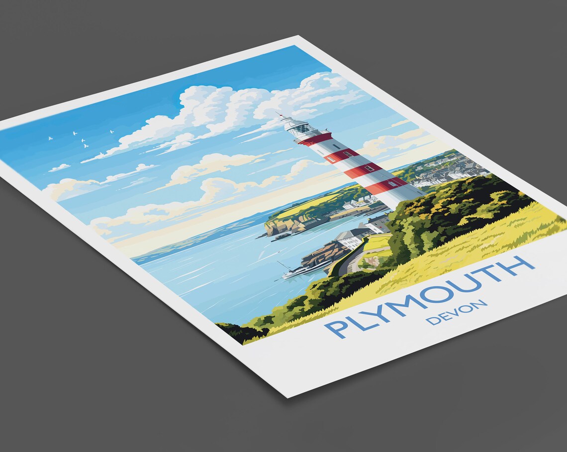 Plymouth Travel Poster, Devon Coast Art Print - Image 2