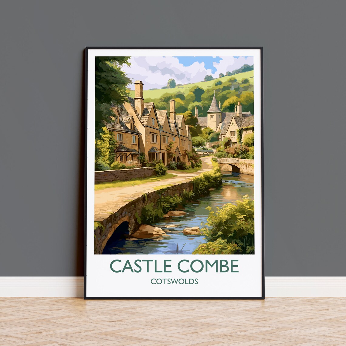 Castle Combe Cotswolds England Stone Village Stream Art Poster