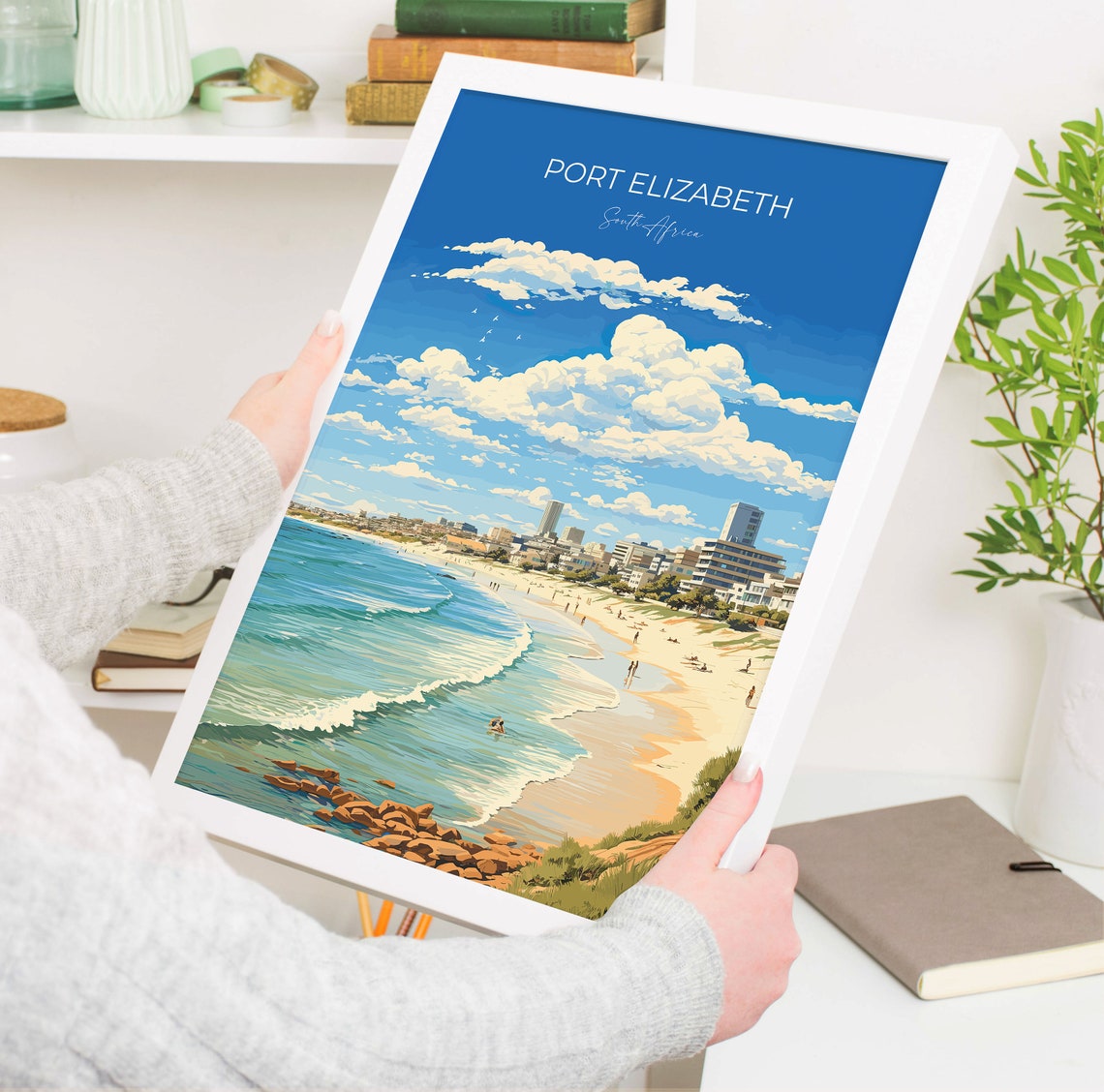 Port Elizabeth Travel Poster Travel Print Of Port Elizabeth Port Elizabeth Art Lovers Gift South Africa Gift Wall Art Print - Image 5