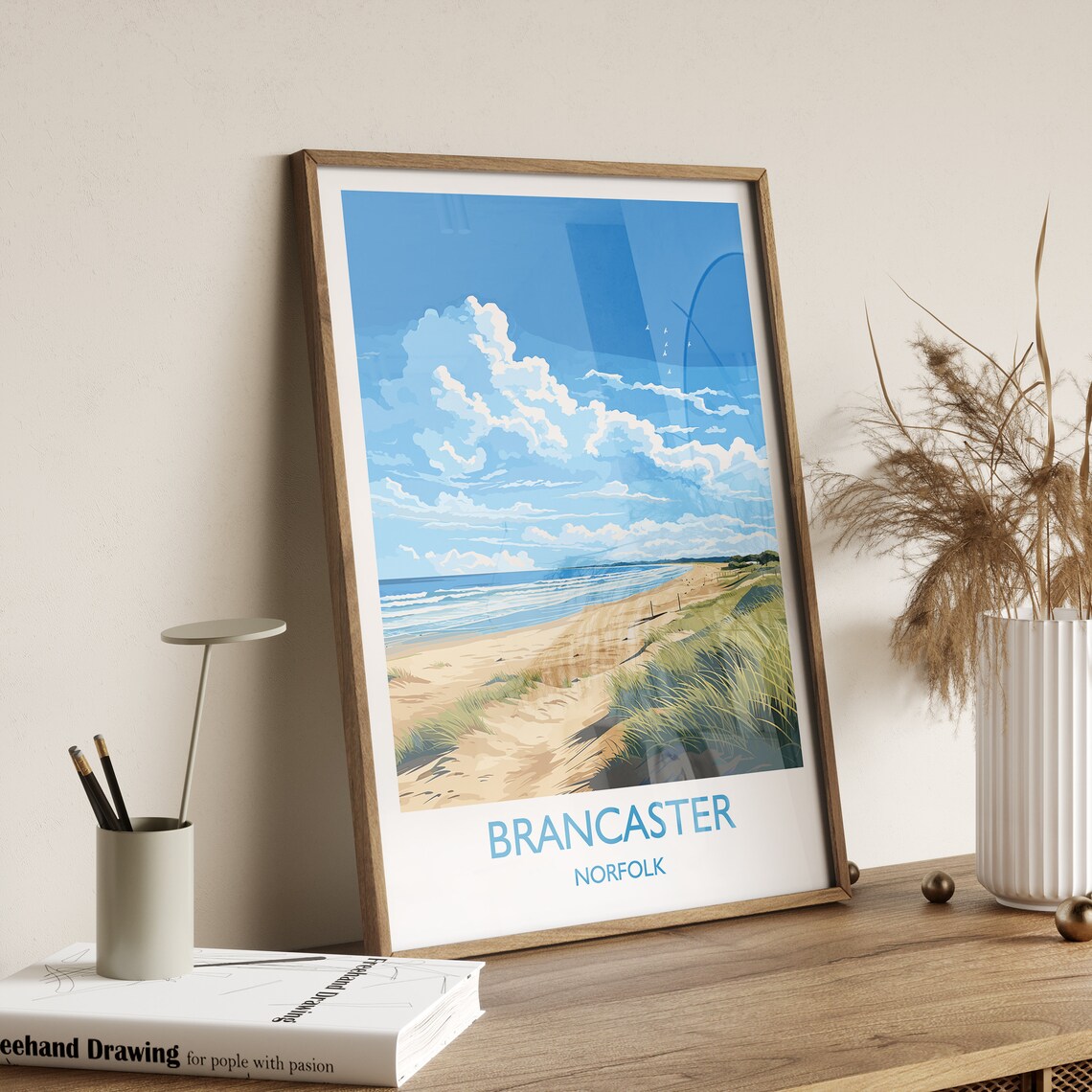 Brancaster Beach Travel Poster, Norfolk England - Image 3