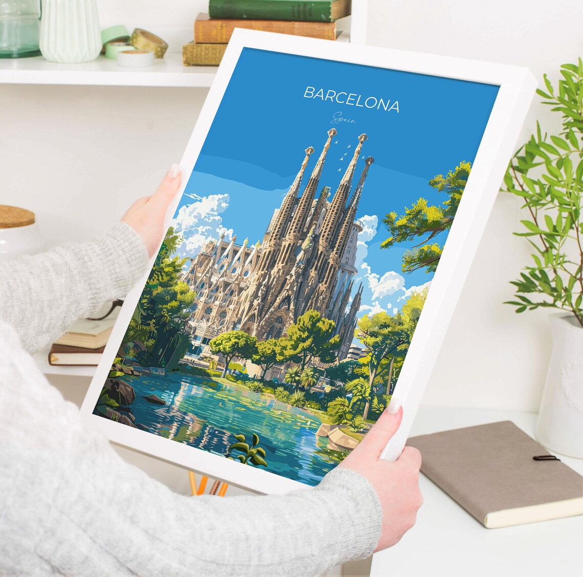 Barcelona Sagrada Familia Basilica Spires Spain Travel Poster - Image 3