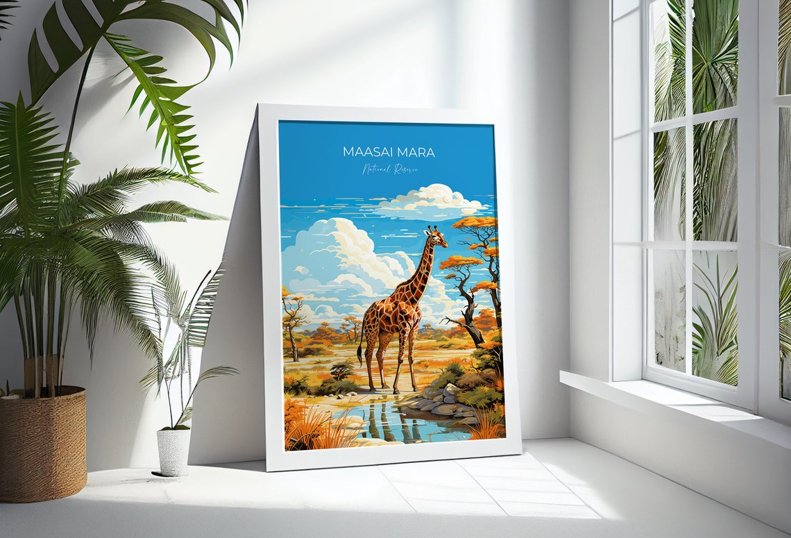 Maasai Mara Travel Poster Wall Art Travel Print Of Maasai Mara Kenya Gift Maasai Mara National Reserve Africa Art Gift - Image 3